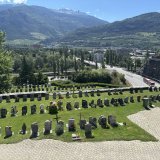 Vue sur le cimetière de Platta à Sion.